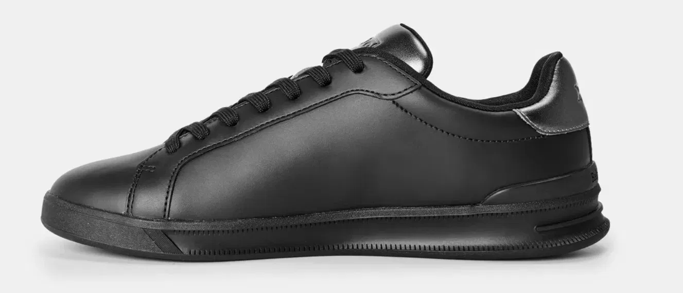 Polo Ralph Lauren Men's Heritage Court Low-Top Trainers Black/Gunmetal