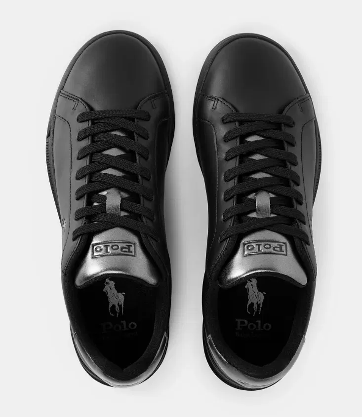 Polo Ralph Lauren Men's Heritage Court Low-Top Trainers Black/Gunmetal