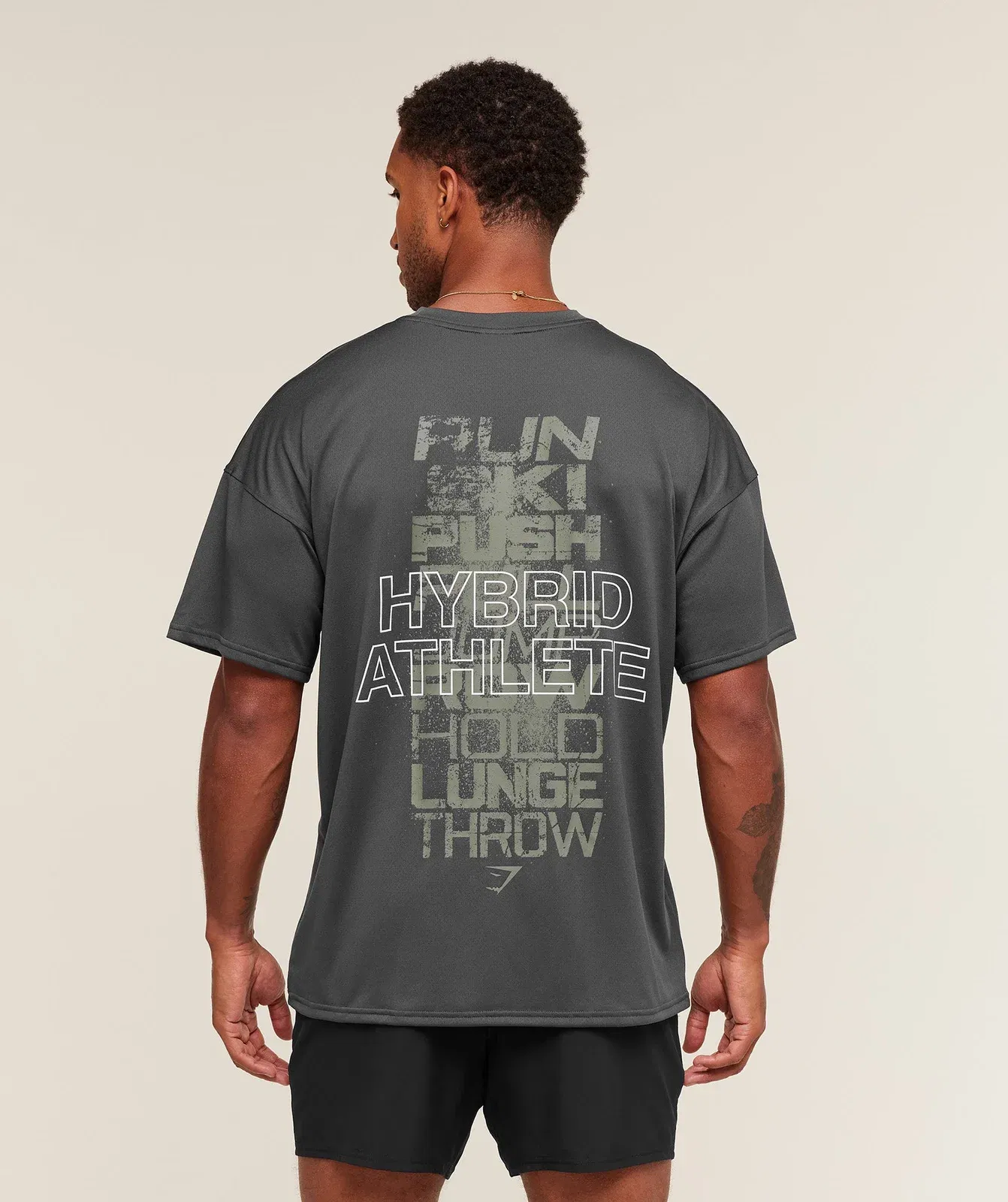 Gymshark Hybrid Athlete T-Shirt - Onyx Grey