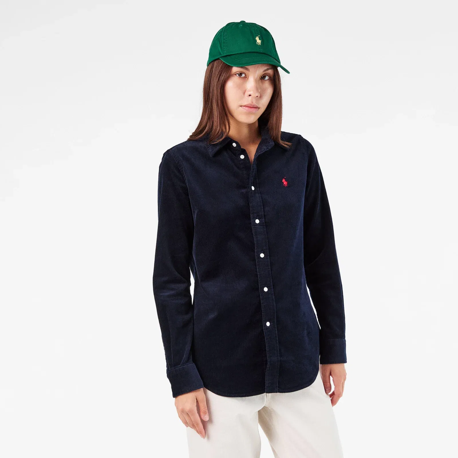 Women's Cord Long-Sleeve Plain Shirt