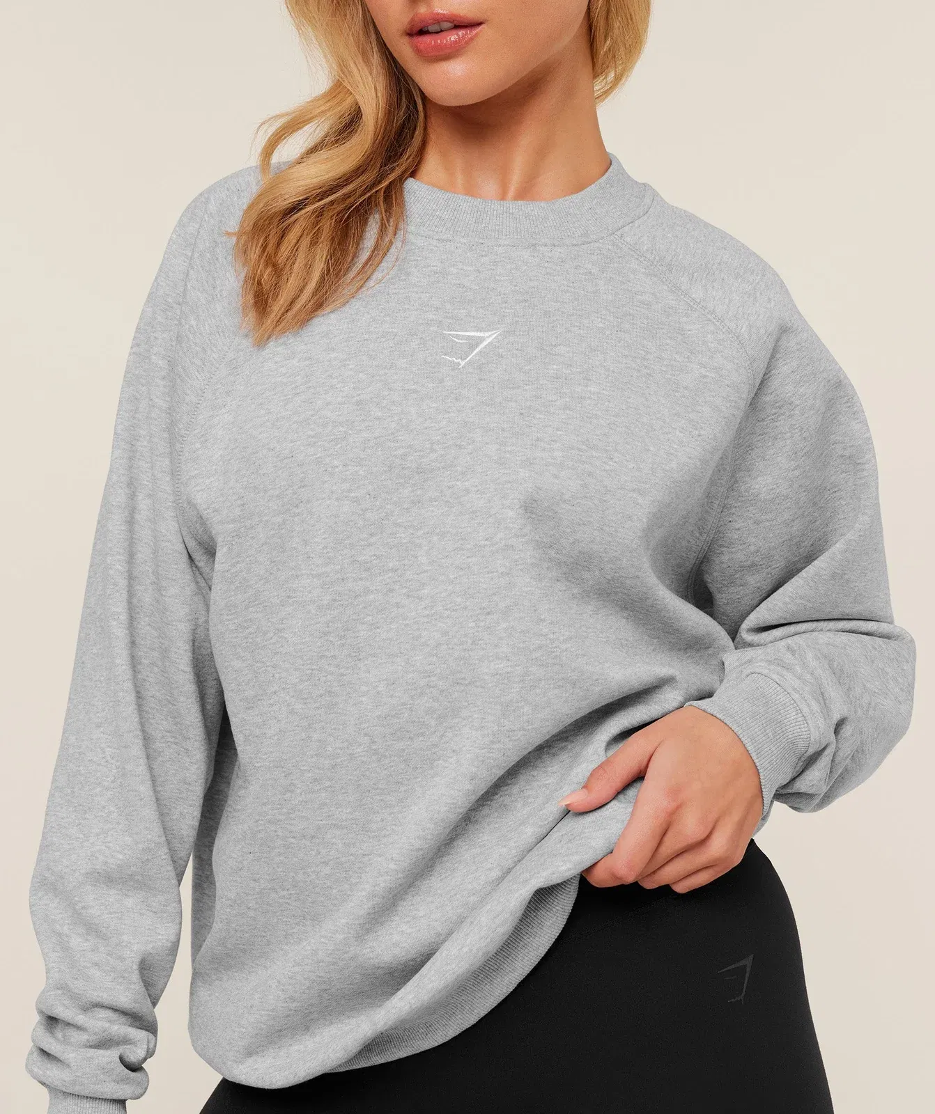 Gymshark Training Oversized Fleece Sweatshirt - Light Grey Core Marl