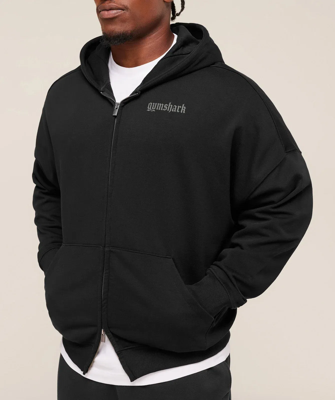 Gymshark Olde English Zip Up Hoodie - Black