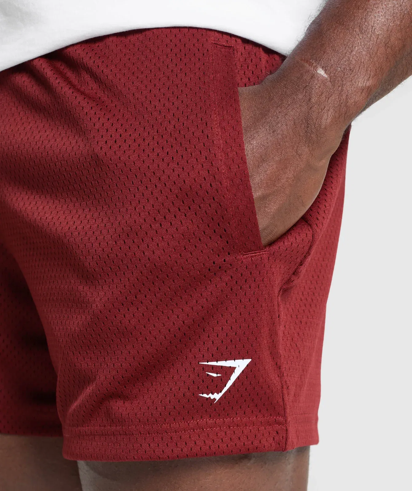 Gymshark Lifting Mesh 5" Shorts - Sets Red