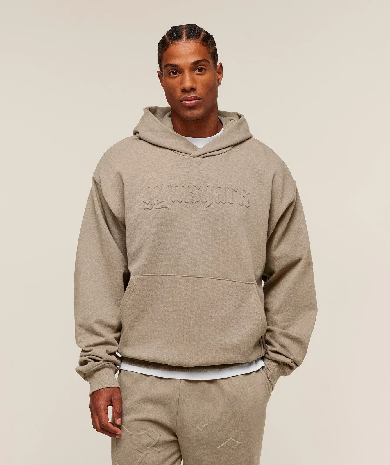 Gymshark Embossed Boxy Hoodie - Lifestyle Brown