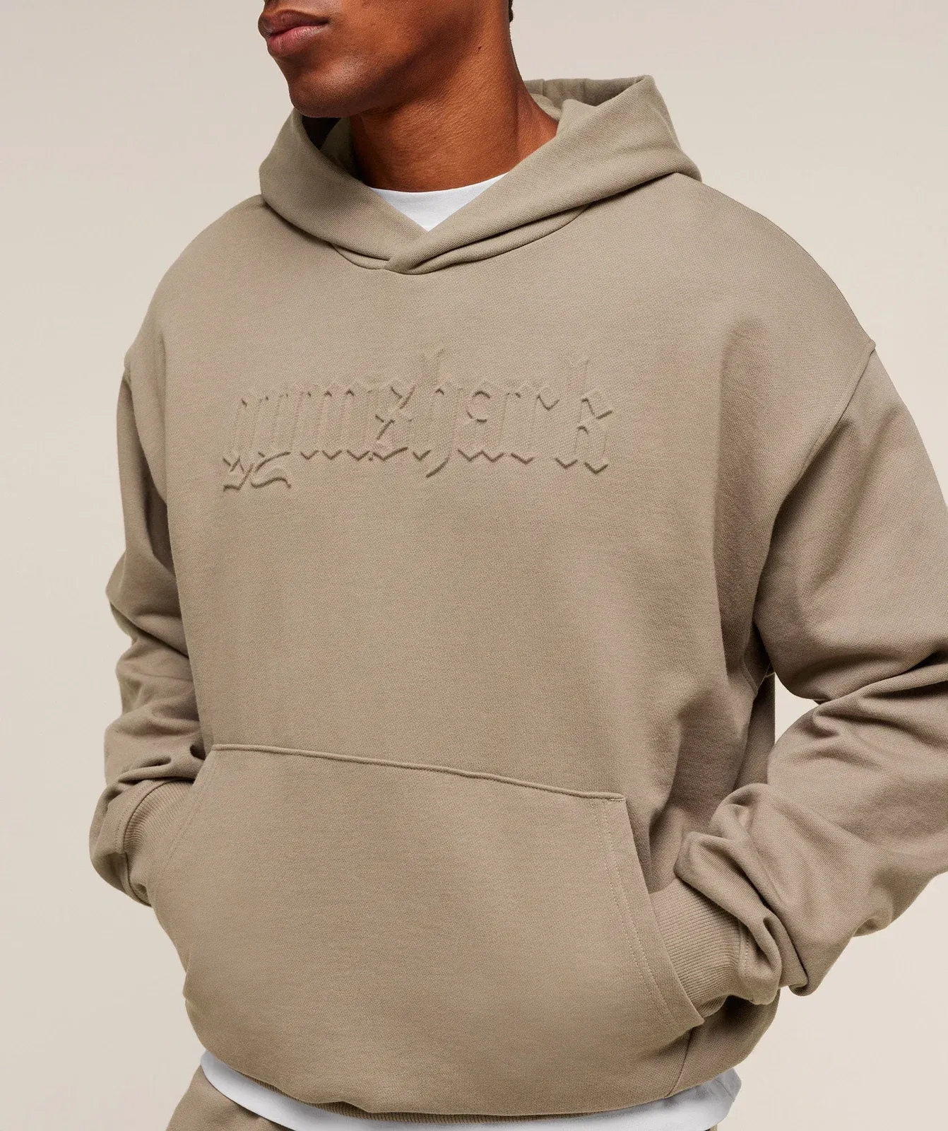 Gymshark Embossed Boxy Hoodie - Lifestyle Brown