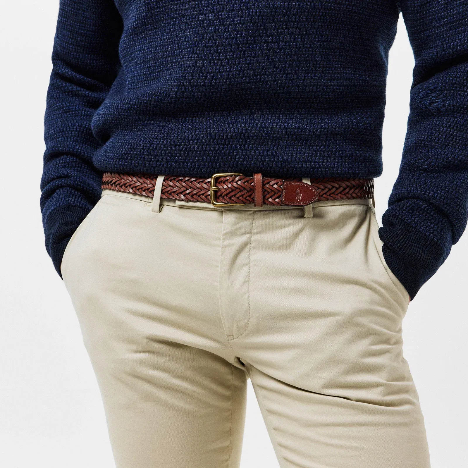 Men's Smooth Weave Leather Belt