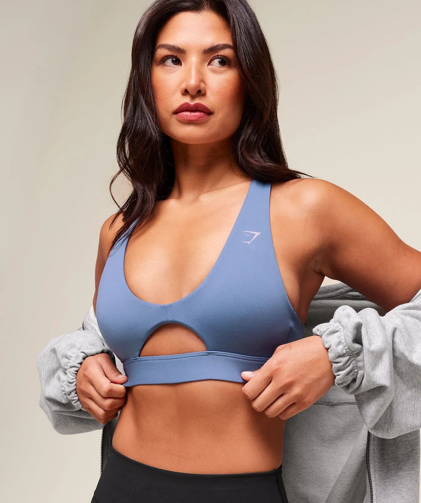 Gymshark Peek A Boo Sports Bra - Worn Blue