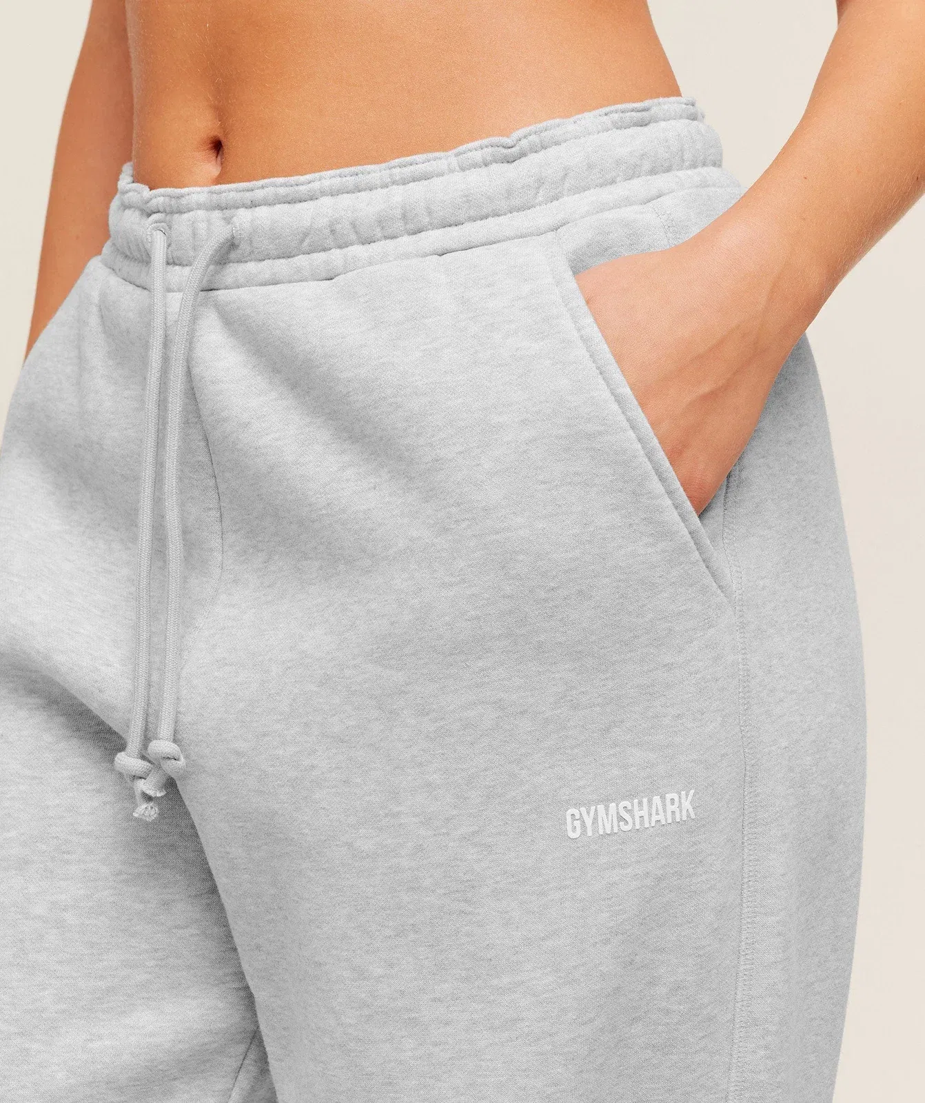 Gymshark Cosy Luxe Straight Leg Regular Joggers - Soft Grey Marl