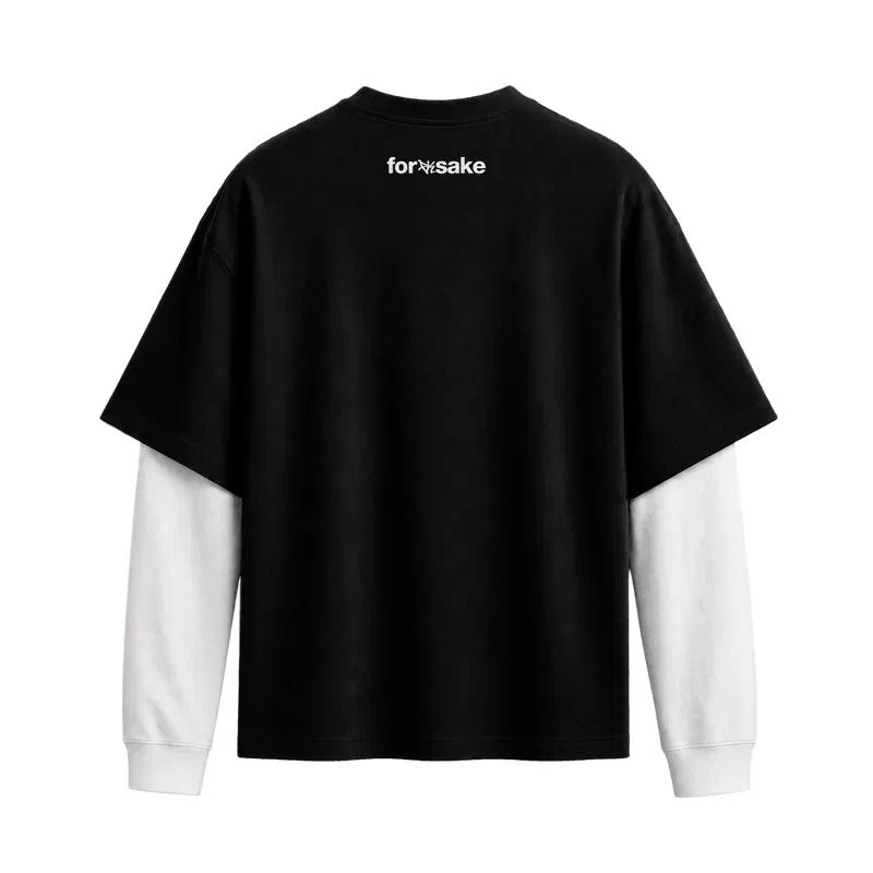 Forfksake Ni Hao Double Layered T-Shirt Black