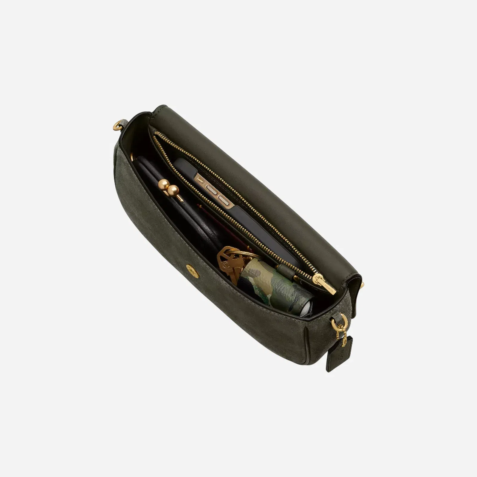 Coach Brook Flap Chain Bag Olive