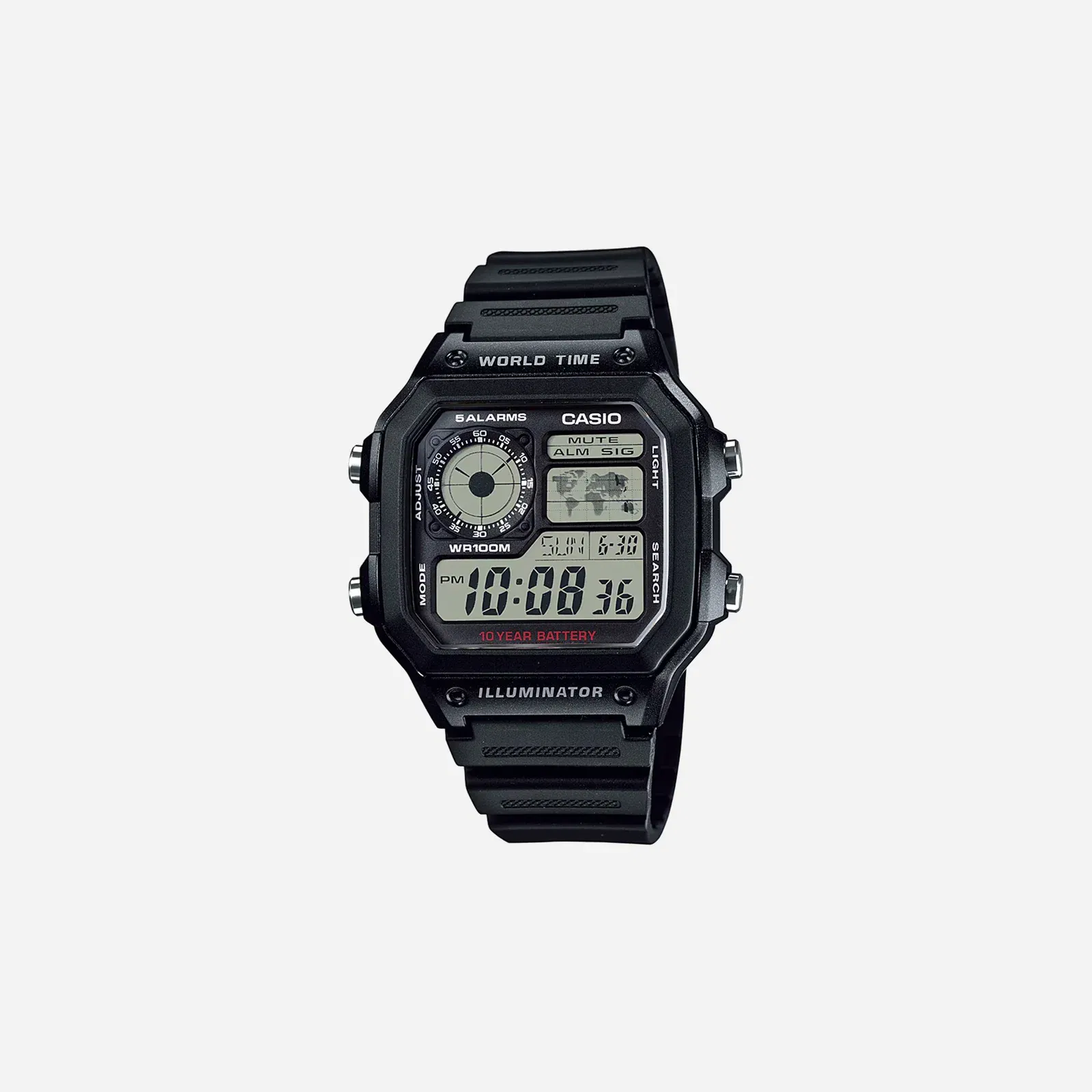 Casio Youth AE-1200WH-1AVDF Quartz Black Dial Digital Resin Watch