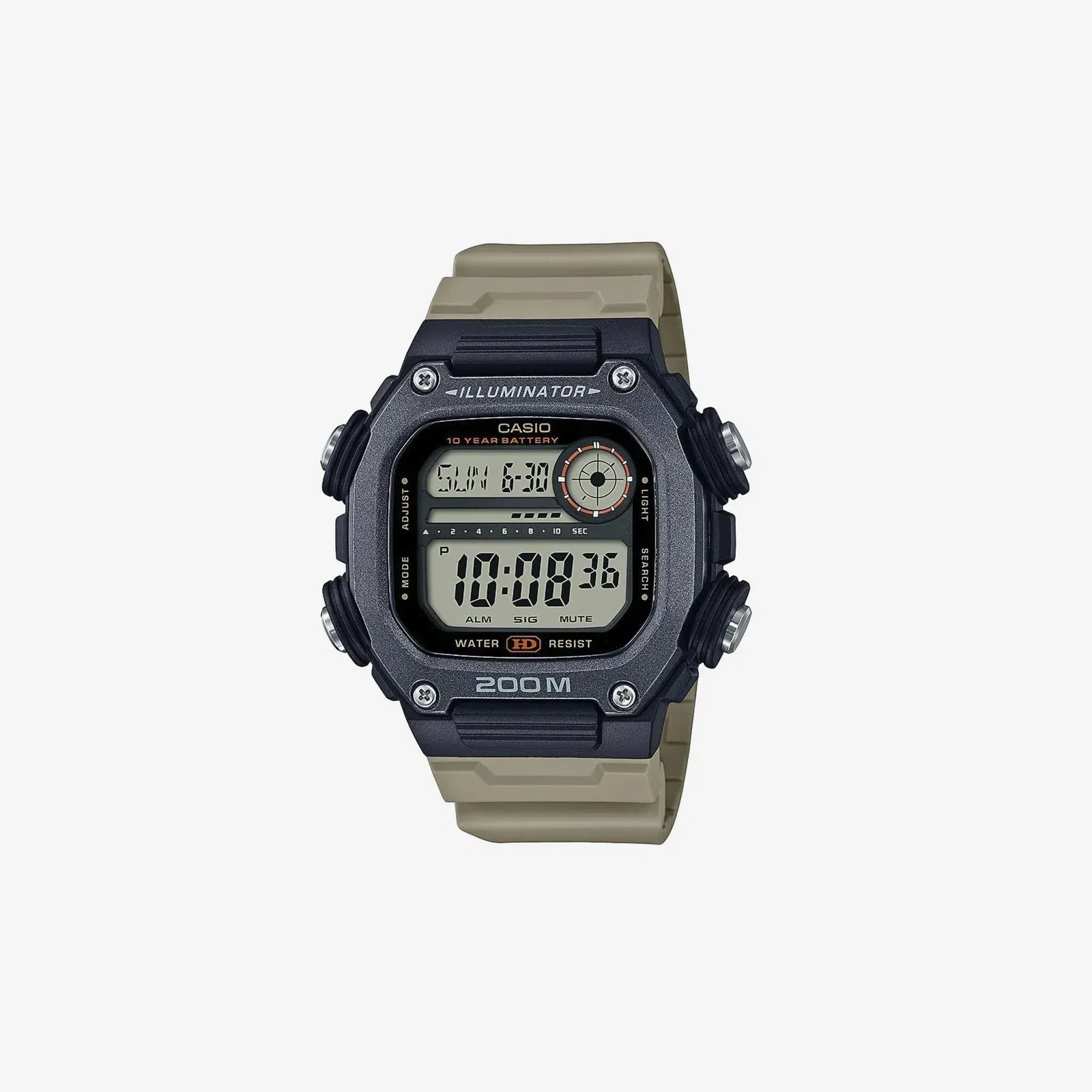 Casio DW-291HX-5AV Green Resin Strap with Black Dial 200M Water Resistant Digital Quartz Watch