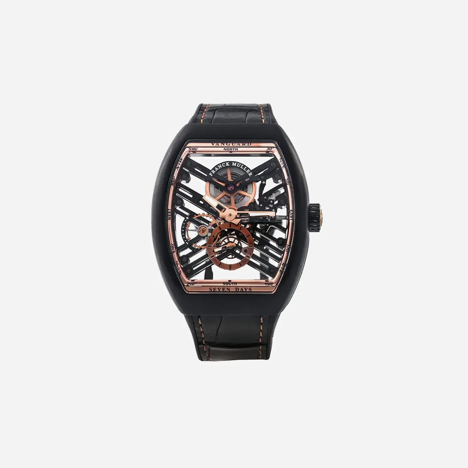 Franck Muller Vanguard Grey Dial Leather Strap Watch - V 45 CH BR (BL)AC
