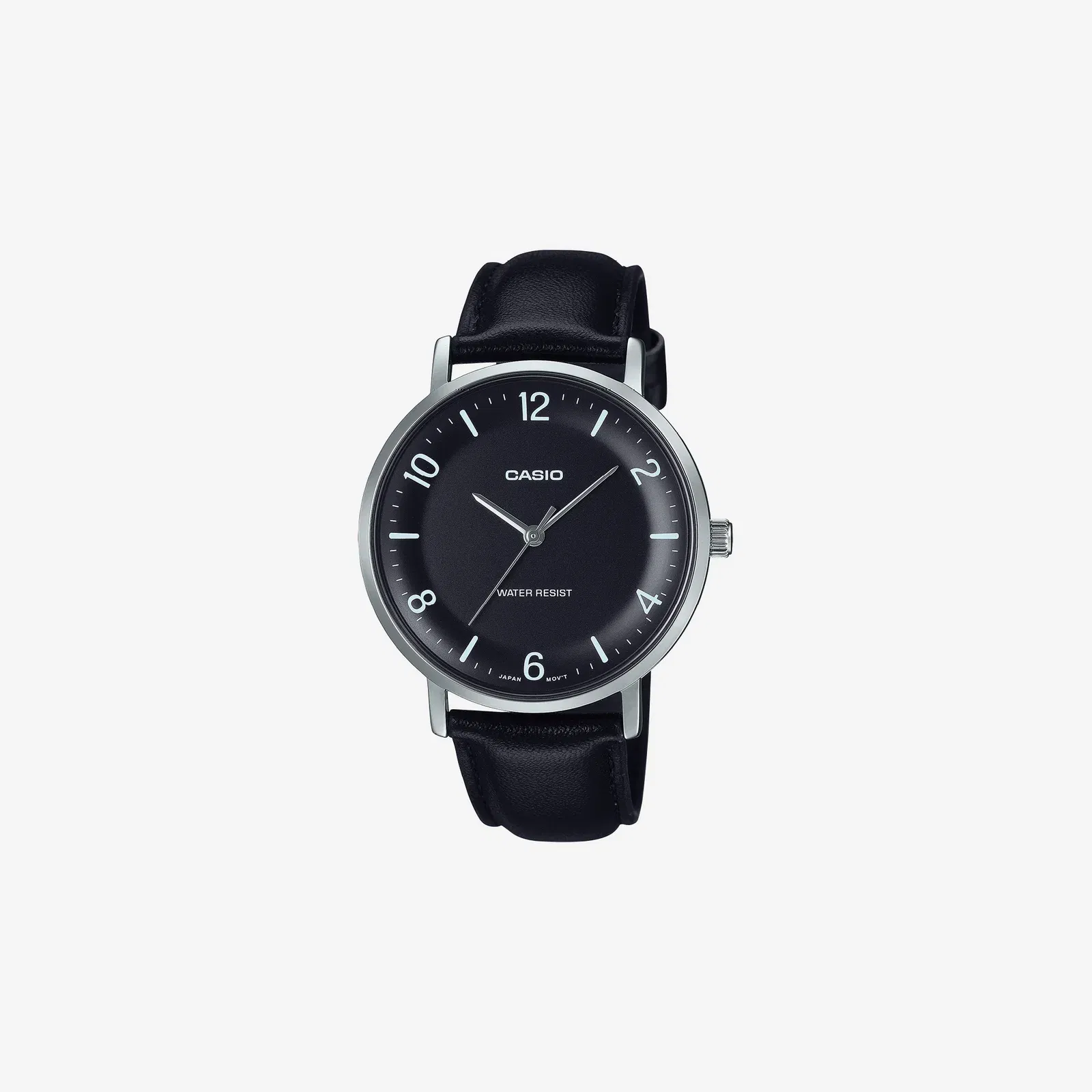 Casio Enticer MTP-VT03L-1BDF Quartz Black Dial Analog Leather Watch