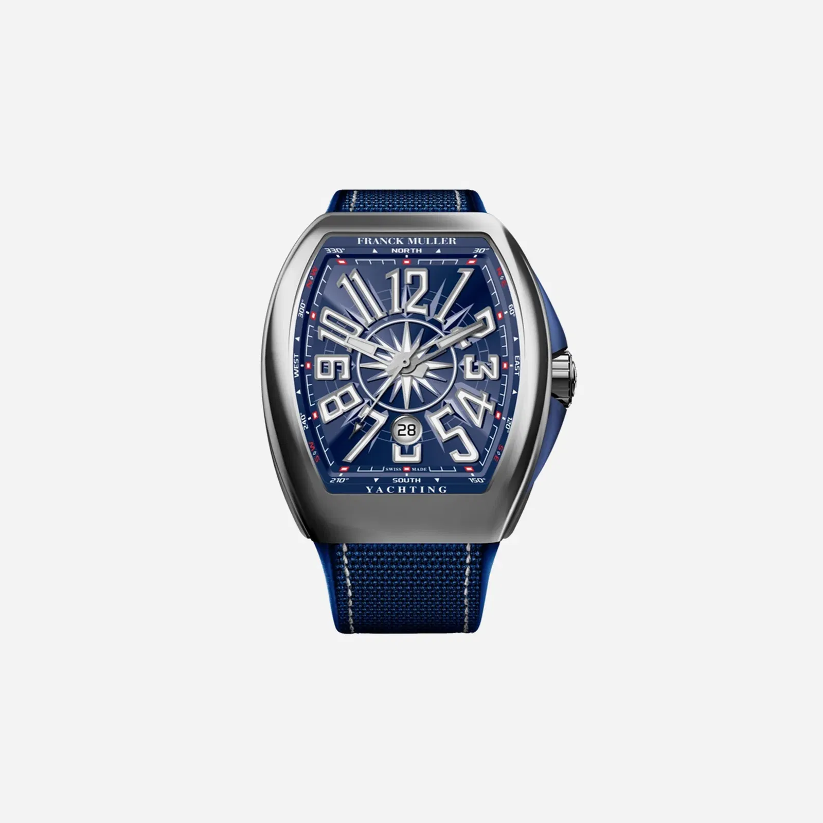 Franck Muller Vanguard Blue Dial Nylon Fabric Strap Watch - V45 SC DT YACHTING AC.BL