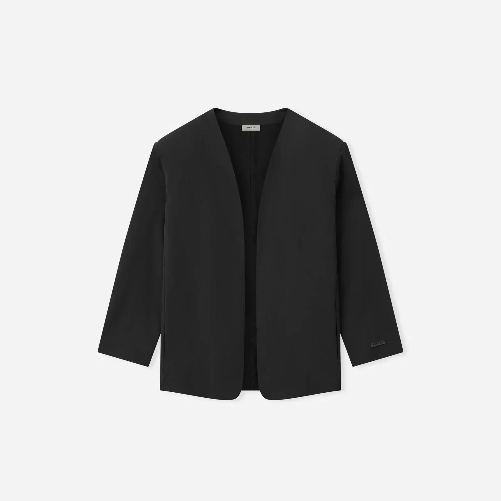 Fear Of God Collarless Jacket Off Black