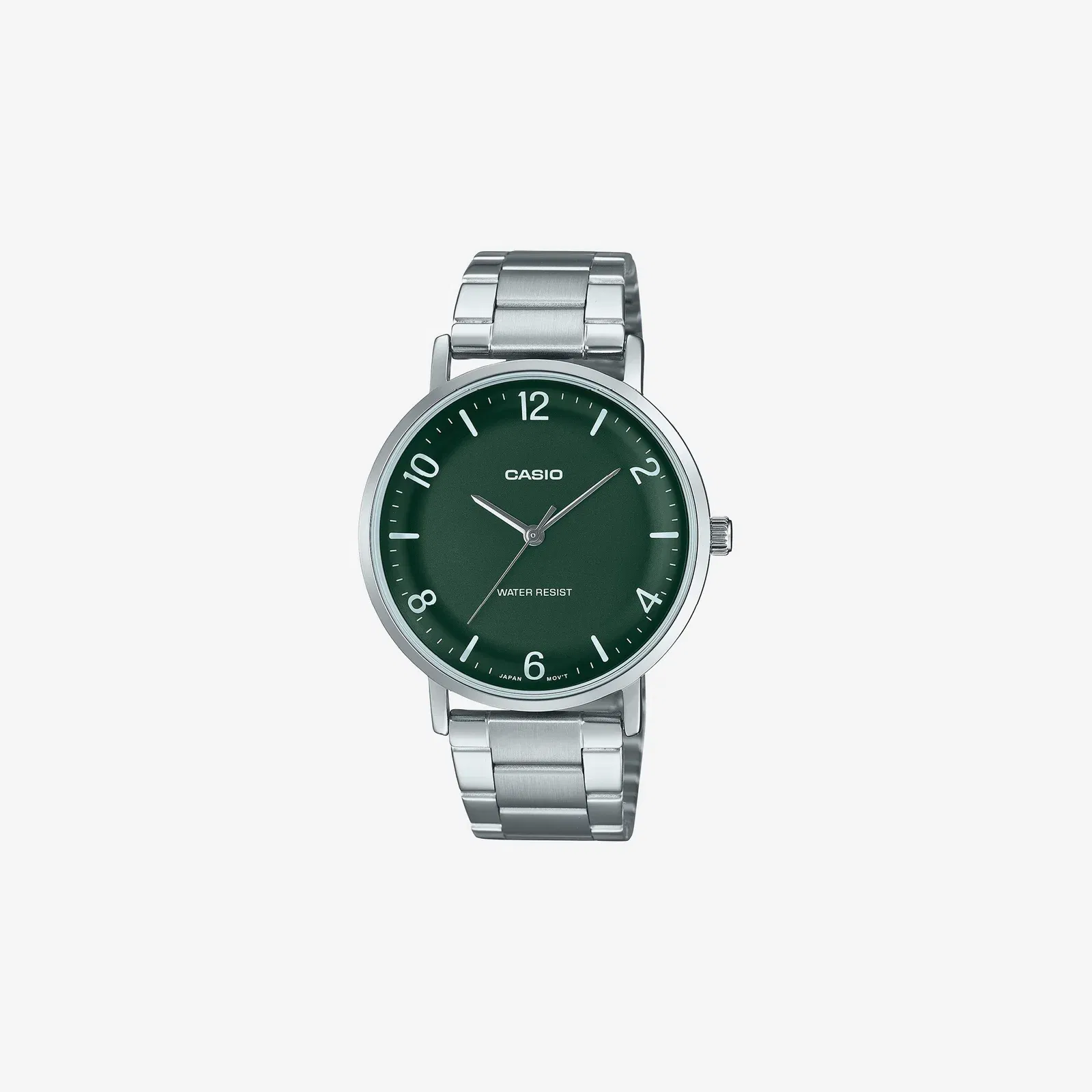 Casio Enticer MTP-VT03D-3BDF Quartz Green Dial Analog Stainless Steel Watch