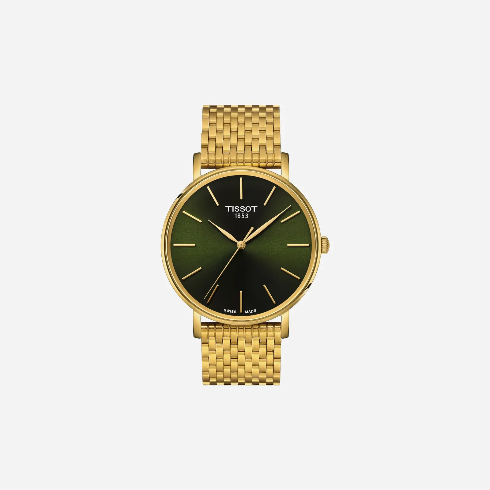 Tissot Everytime 40mm Leaf Dial Yellow Gold Stainless Steel Yellow Gold PVD Strap Watch