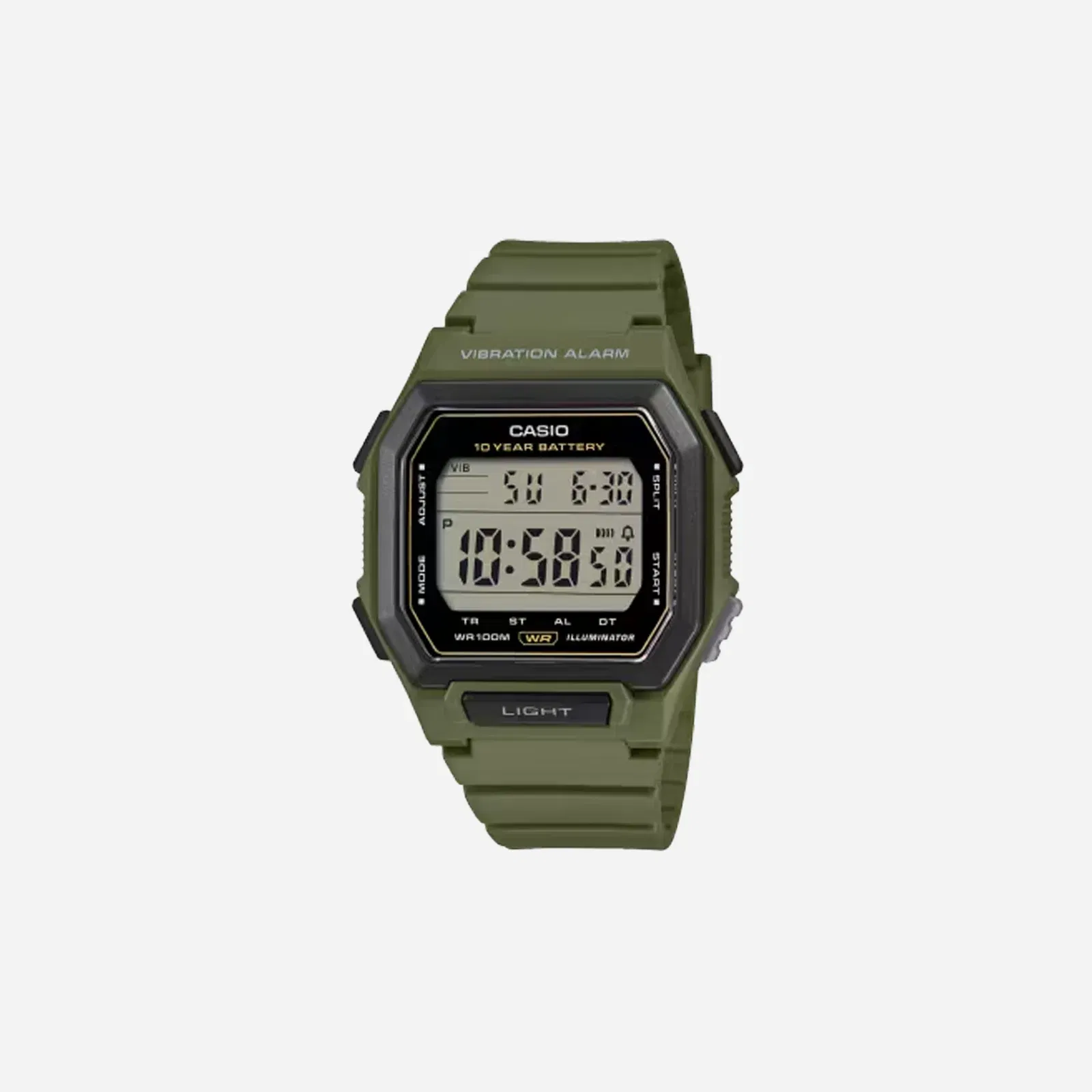 Casio W-738H-3AV Digital Green Resin Strap Watch