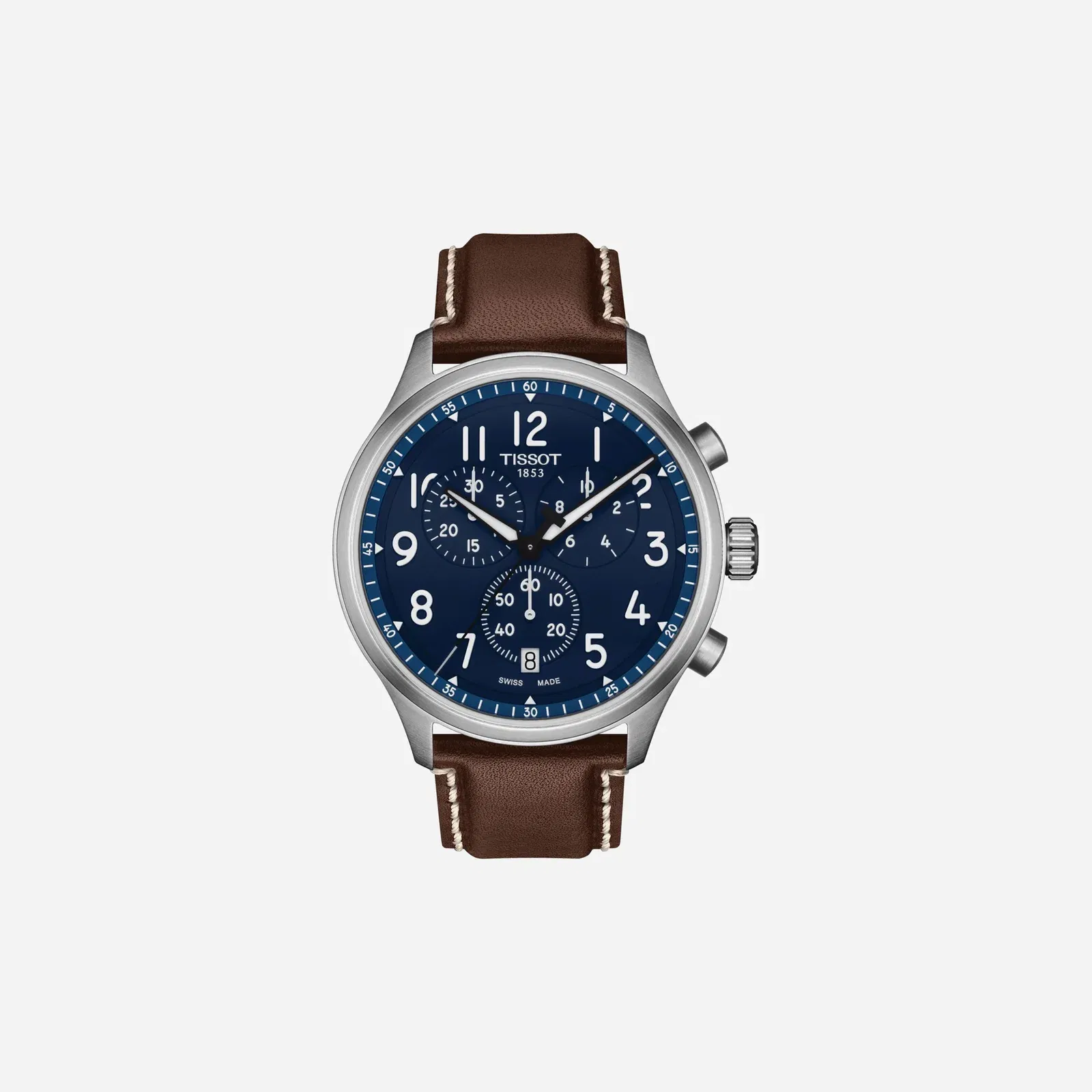 Tissot Chrono XL Vintage Quartz Dial Brown Leather Strap Watch
