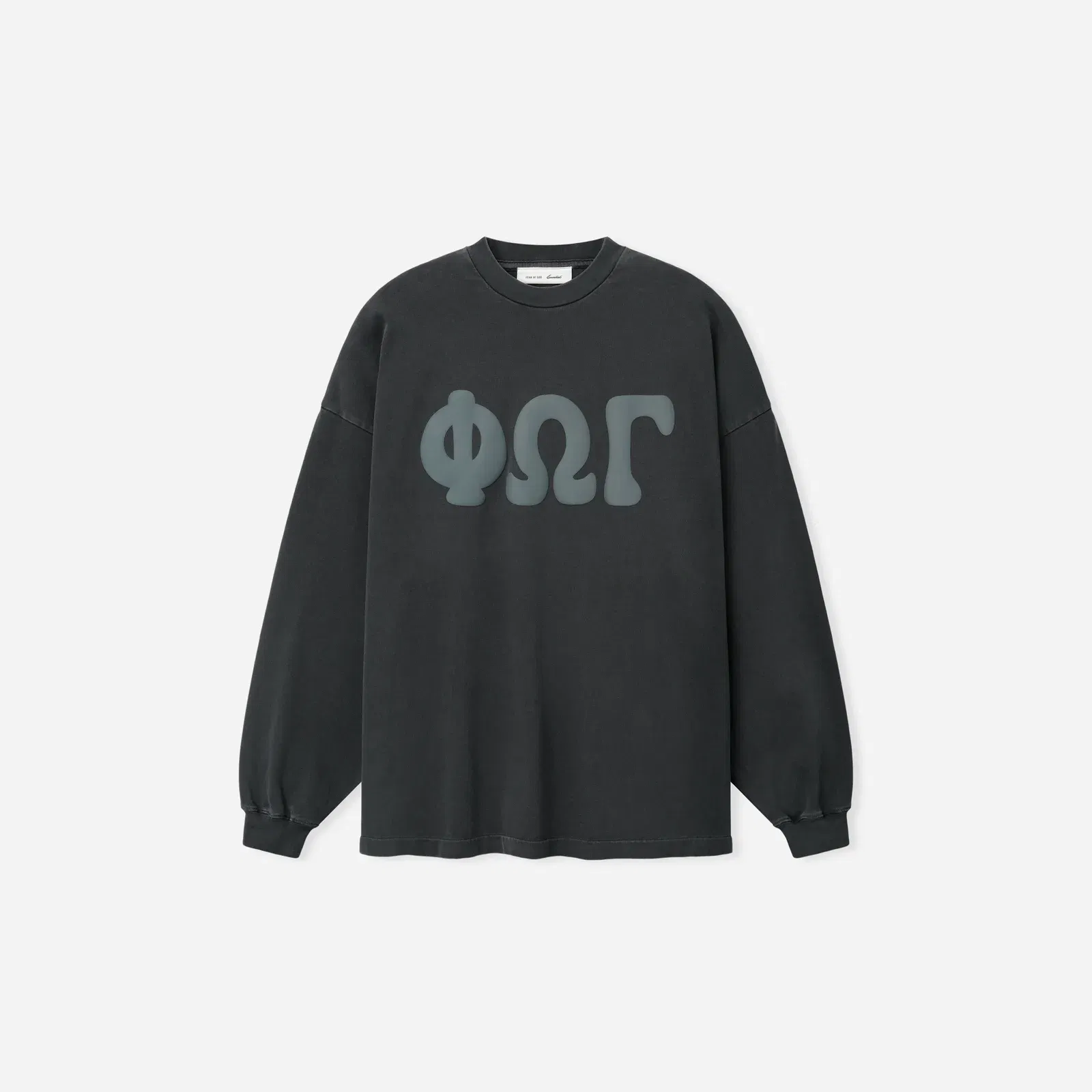 Fear Of God Essentials Heavy Jersey Merch Long Sleeve T-Shirt Washed Iron Grey