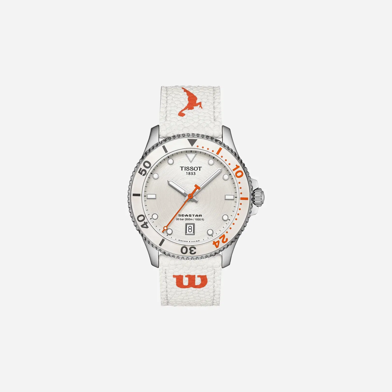 Tissot Seastar Wilson WNBA White Dial White Synthetic Strap Watch