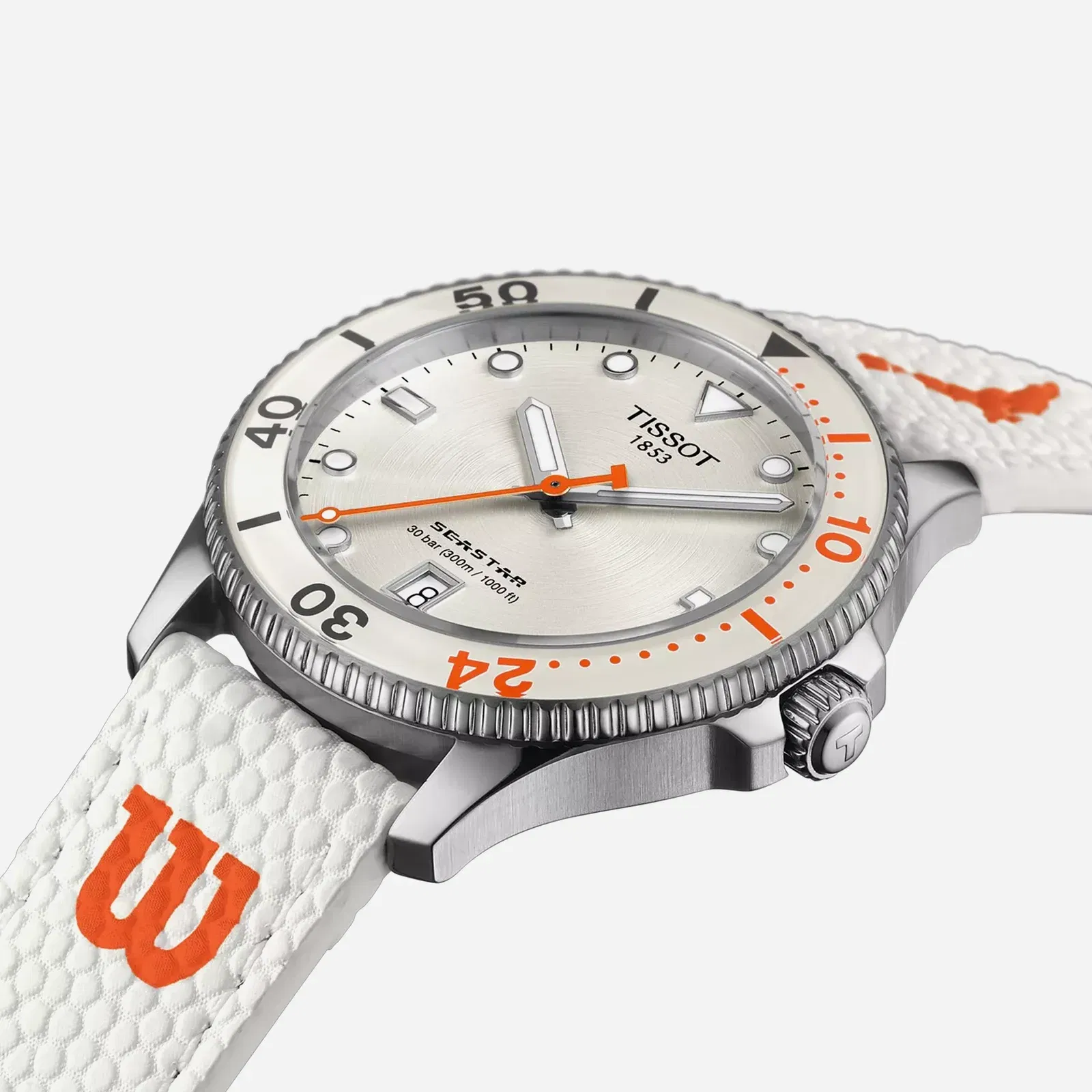 Tissot Seastar Wilson WNBA White Dial White Synthetic Strap Watch