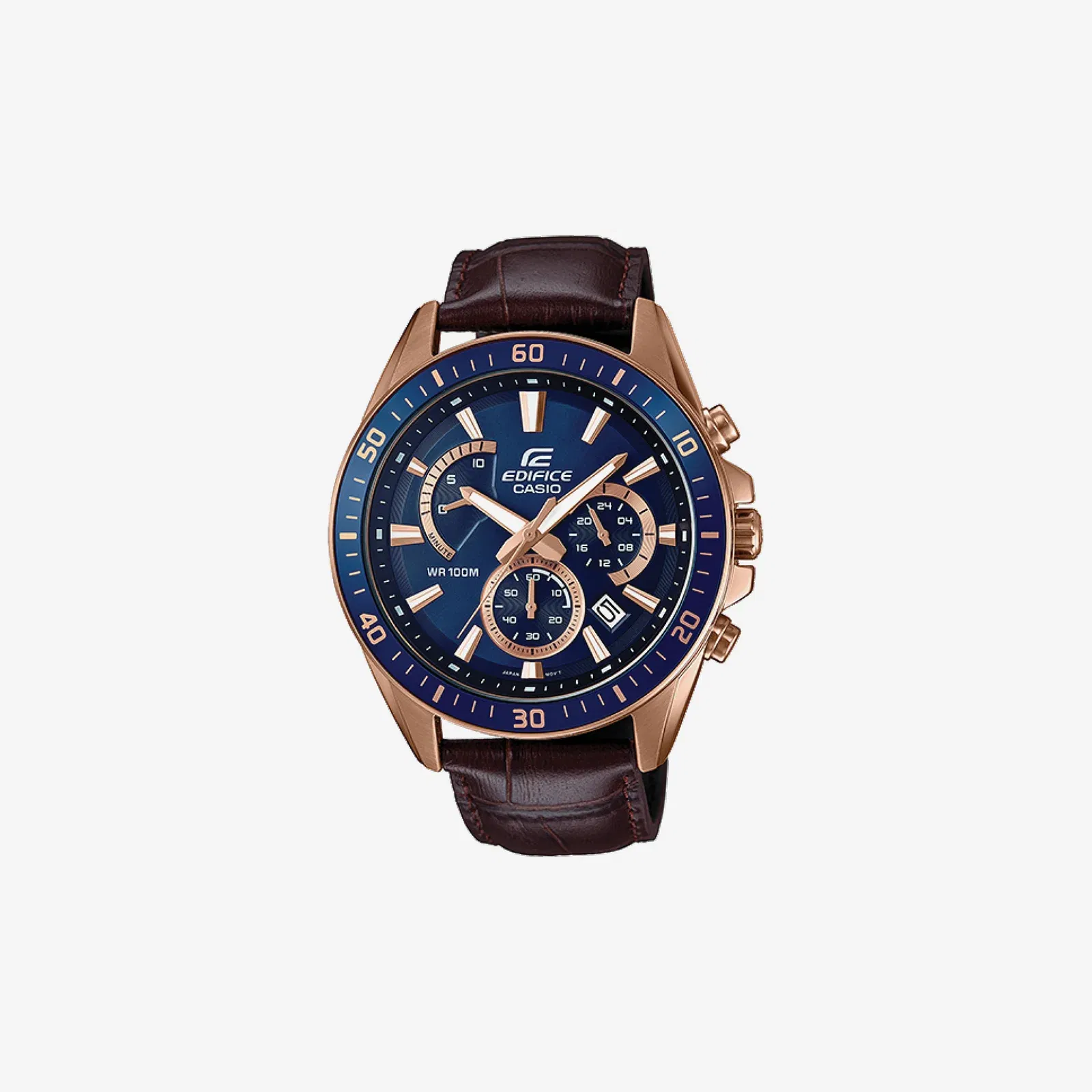 Casio Edifice EFR-552GL-2AVUDF Quartz Blue Dial Chronograph Leather Watch