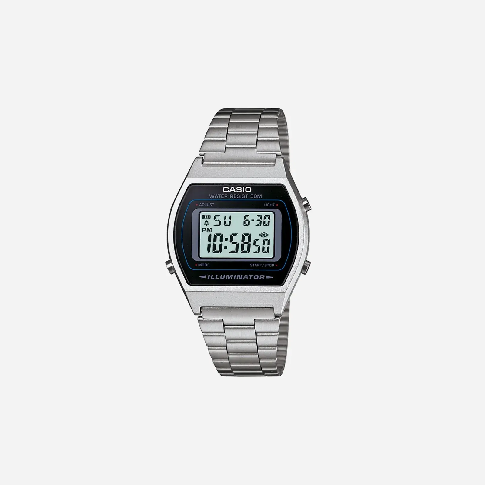 Casio Vintage B640WD-1AVDF Quartz Black Dial Digital Stainless Steel Watch