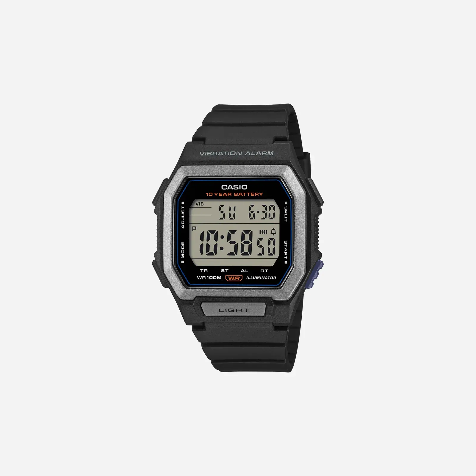 Casio W-738H-1AV Digital Black Resin Strap Watch