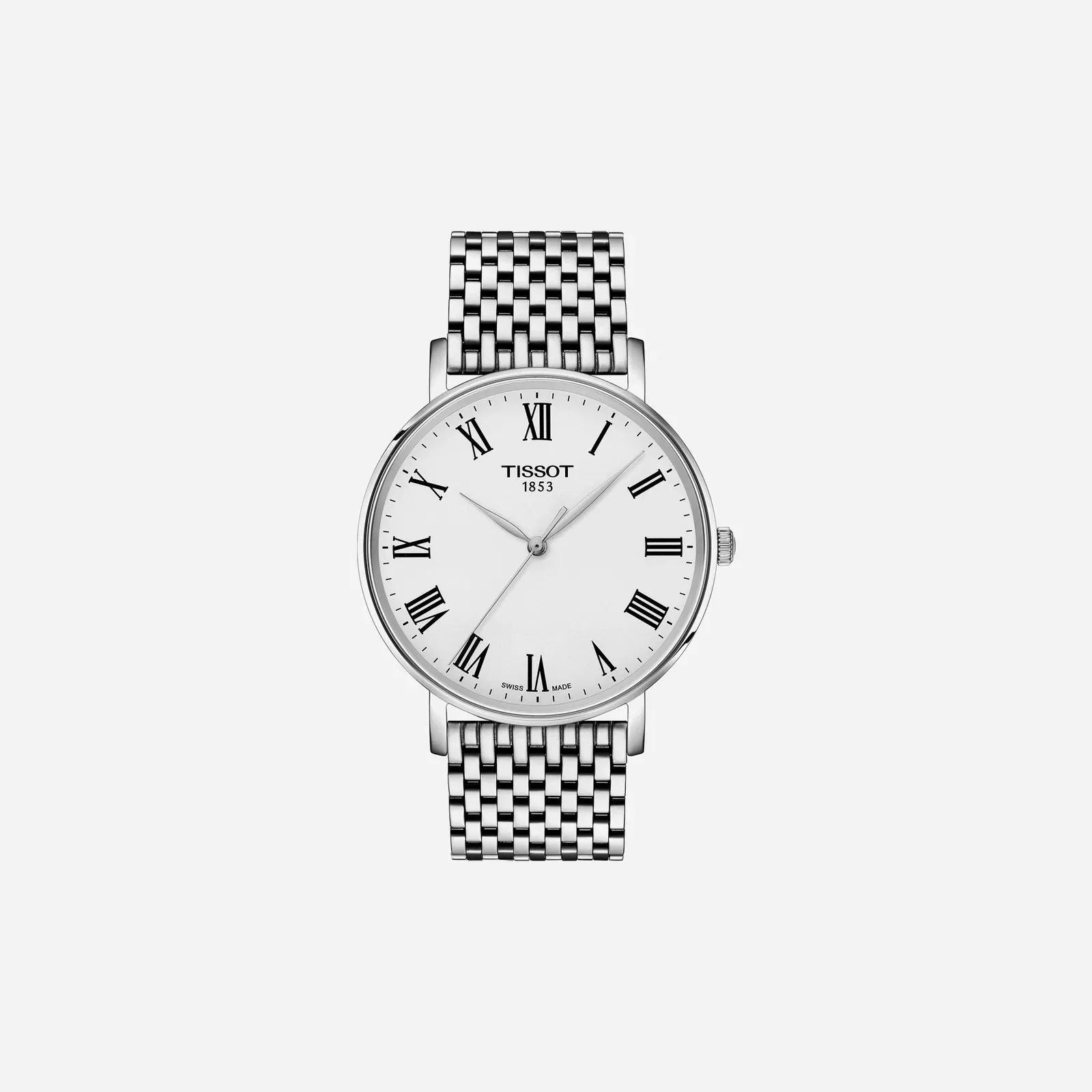 Tissot Everytime 40mm Leaf Dial Silver Stainless Steel Watch
