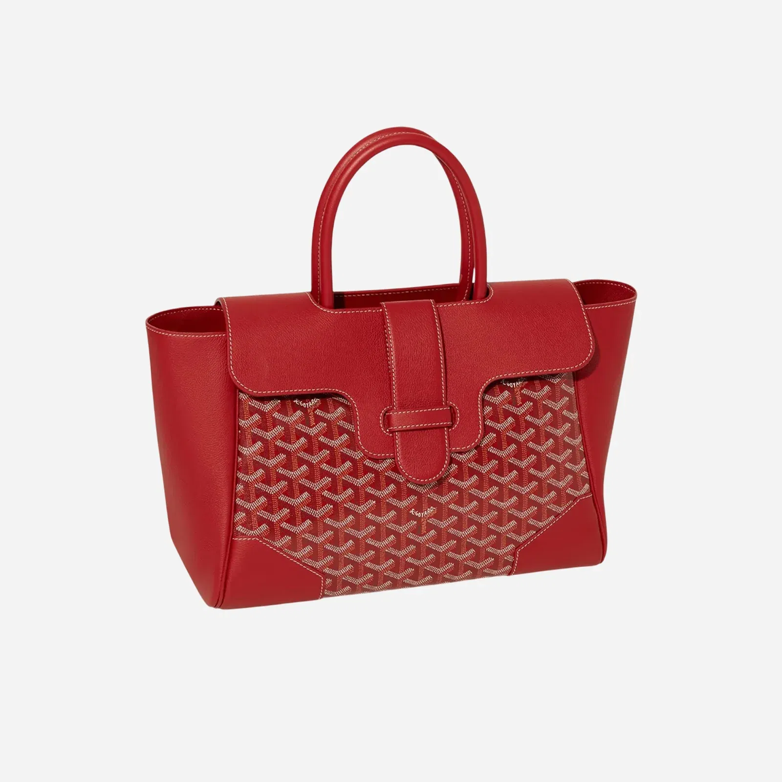 Goyard Saigon Tote Red Goyardine Canvas Palladium Hardware