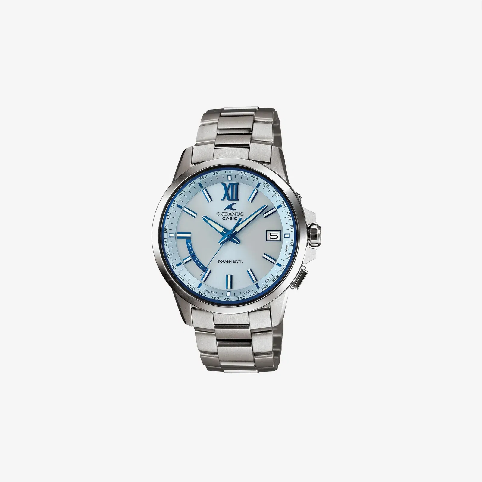 Casio Oceanus OCW-T150-2AJF Light Blue Dial Stainless Steel Strap Date Display Analog Watch