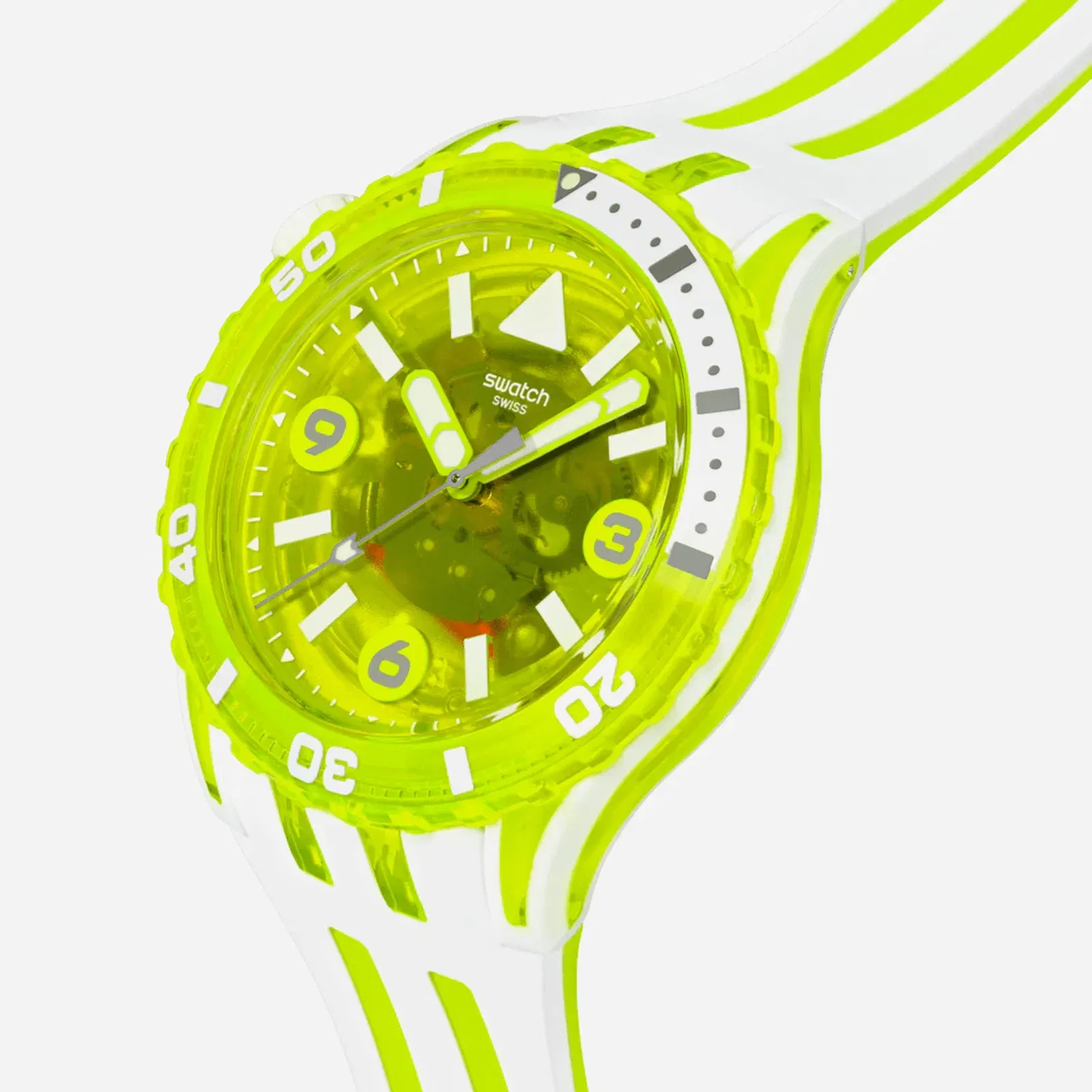 Swatch Scubaqua Egg Yolk Quartz Yellow Dial Analog Watch