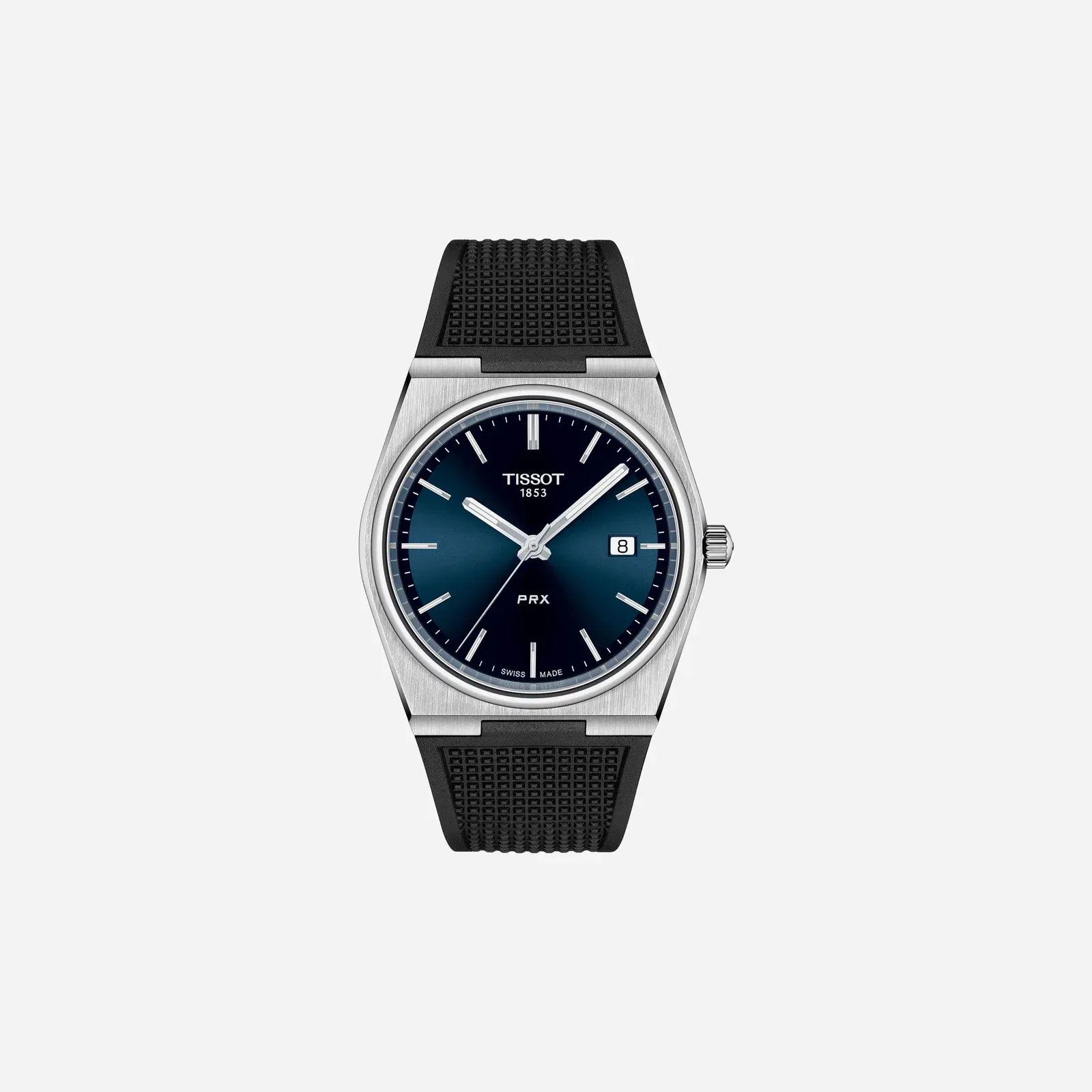 Tissot PRX Blue Dial Black Rubber Strap Watch
