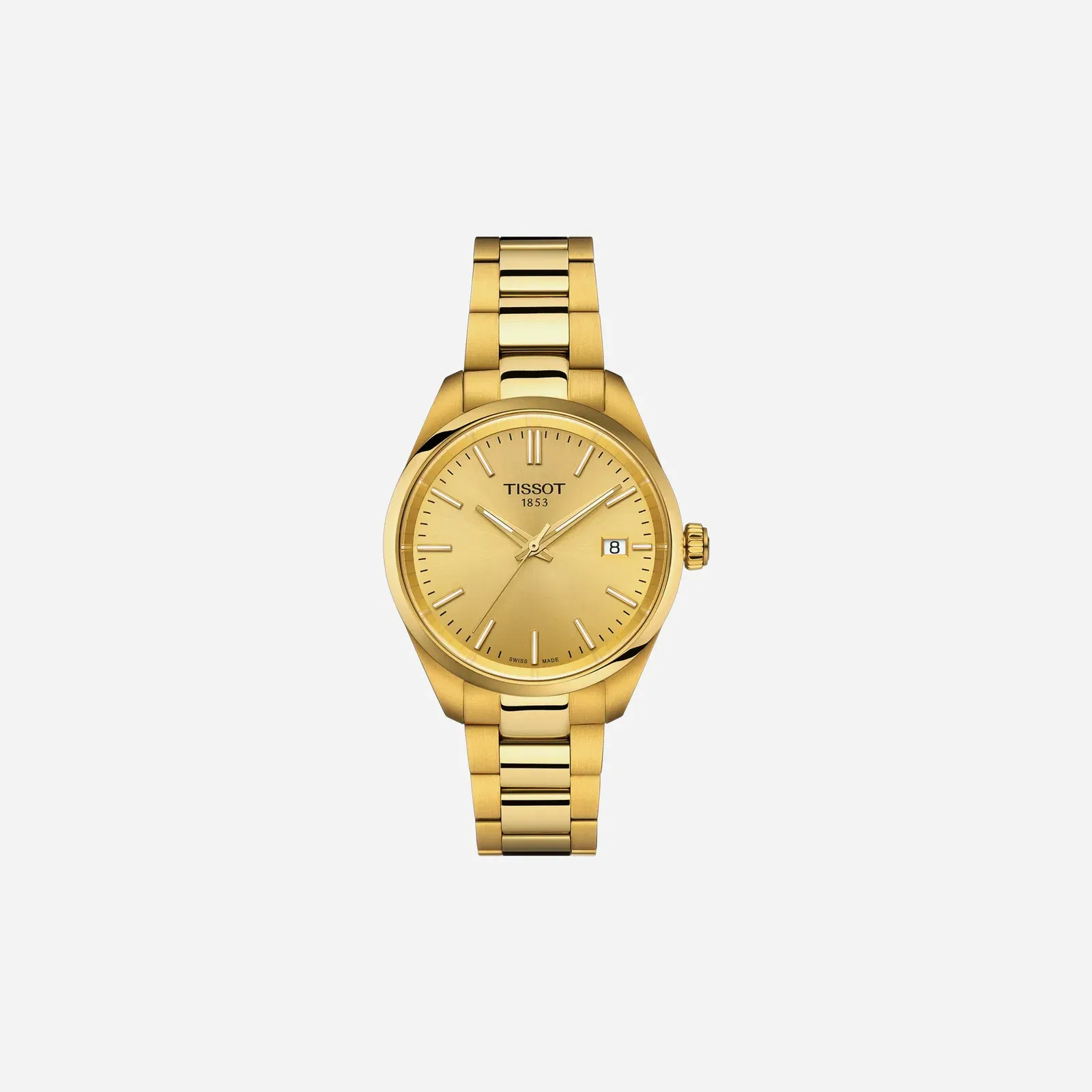 Tissot PR 100 34mm Champagne Dial Yellow Gold Stainless Steel Yellow Gold PVD Strap Watch