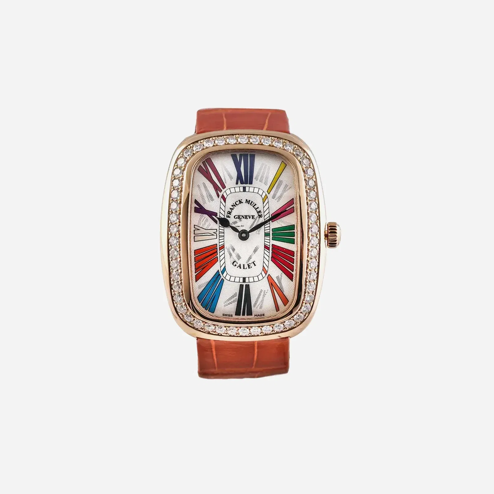 Franck Muller Galet White Dial Leather Strap Watch WMNS - 3002 M QZ COL DRM R D 1R