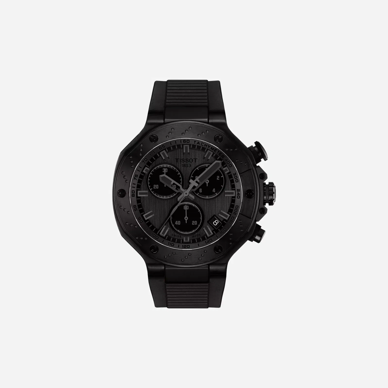 Tissot T-Race Quartz Chronograph Grey Dial Black Silicone Strap Watch