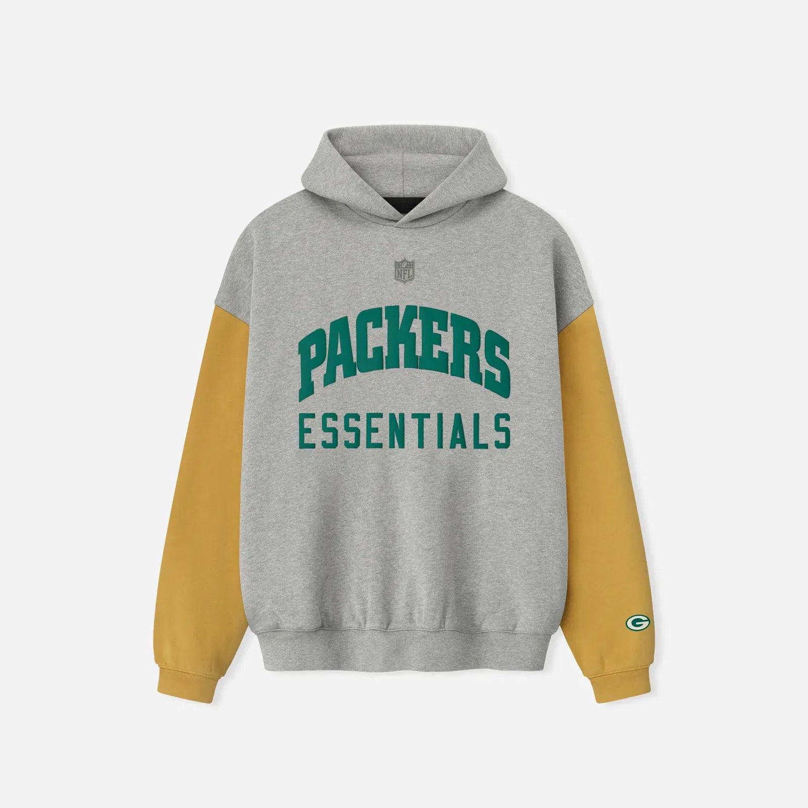 Fear Of God Essentials Packers Sport Hoodie Concrete Heather Canyon