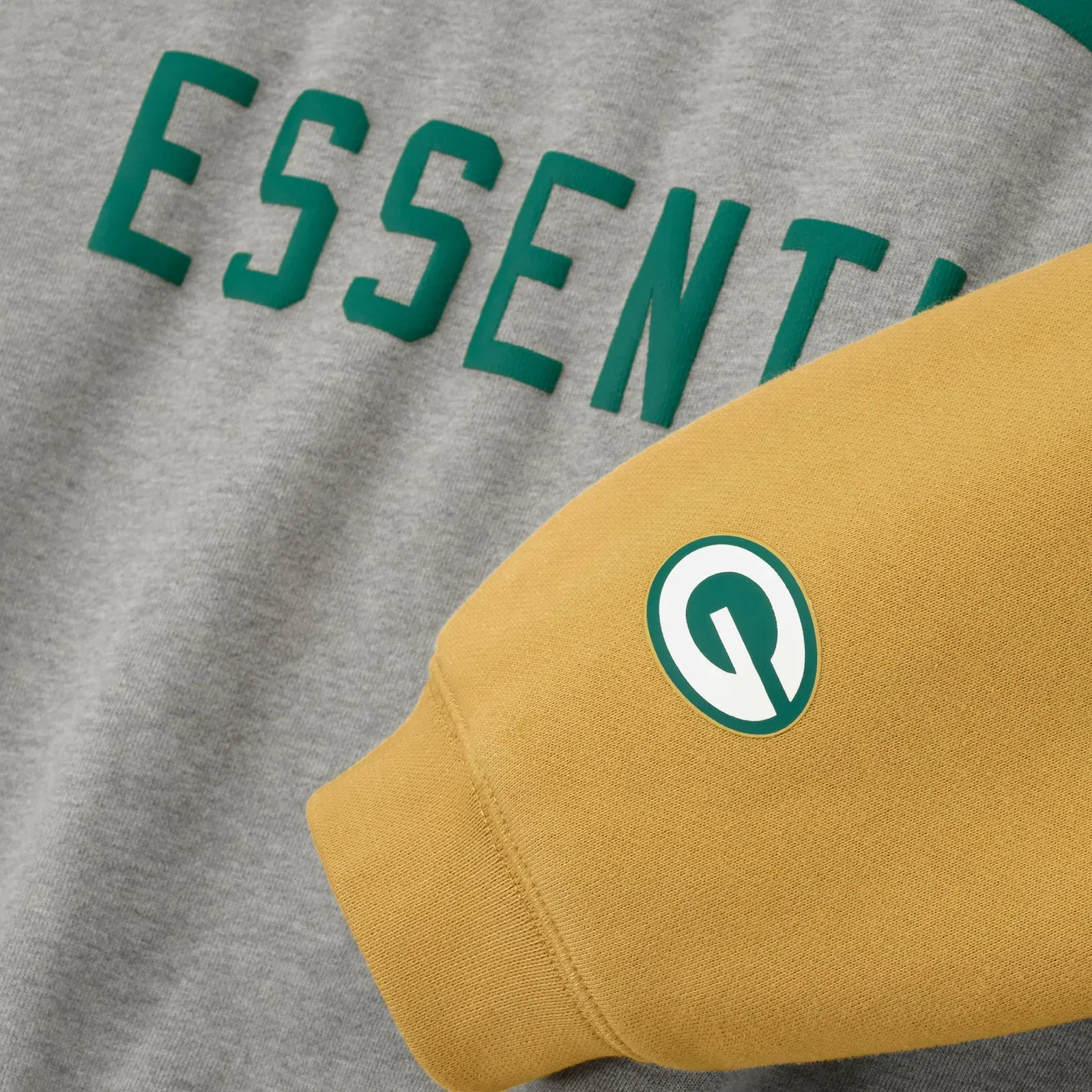 Fear Of God Essentials Packers Sport Hoodie Concrete Heather Canyon