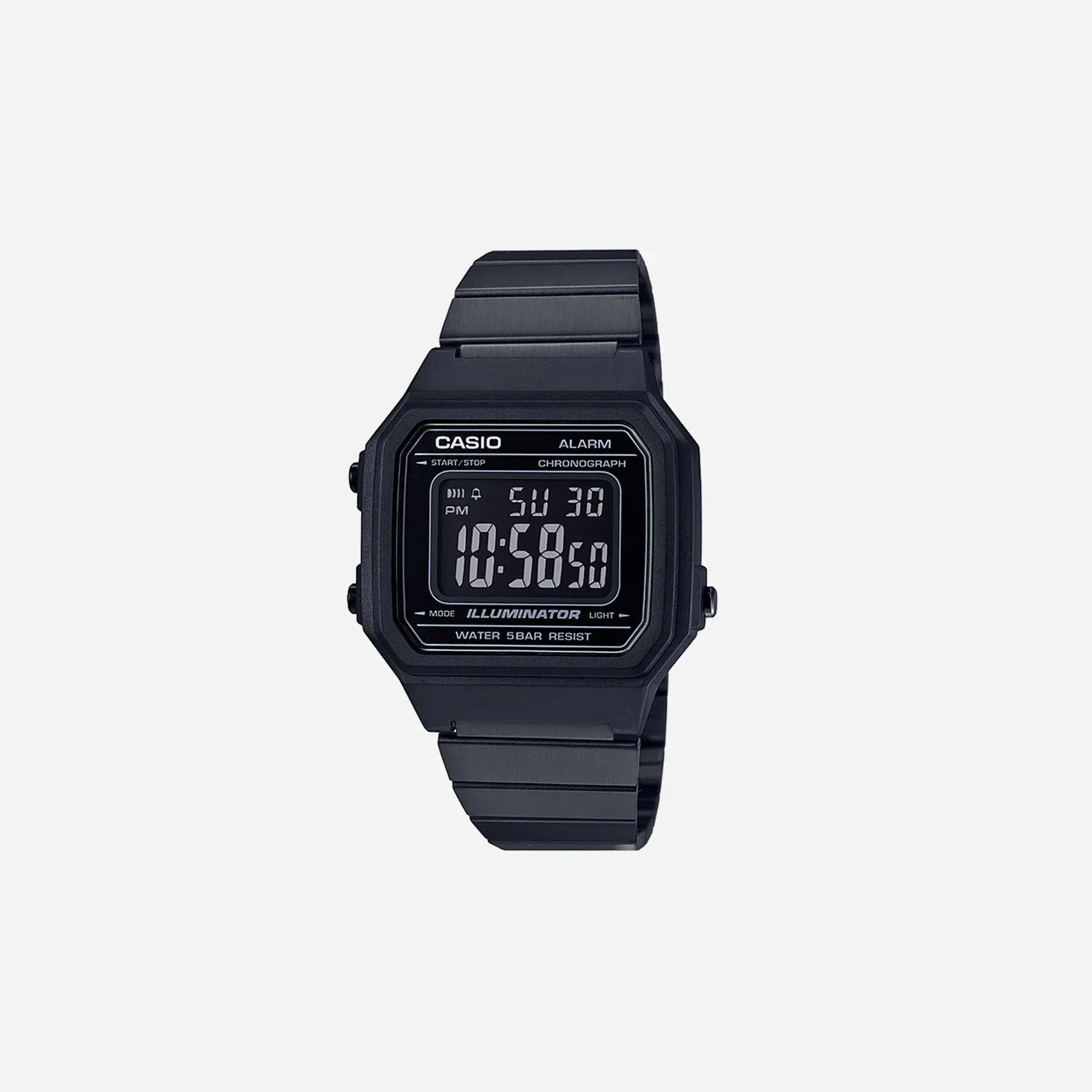 Casio Vintage B650WB-1BDF Quartz Black Dial Digital Stainless Steel Watch