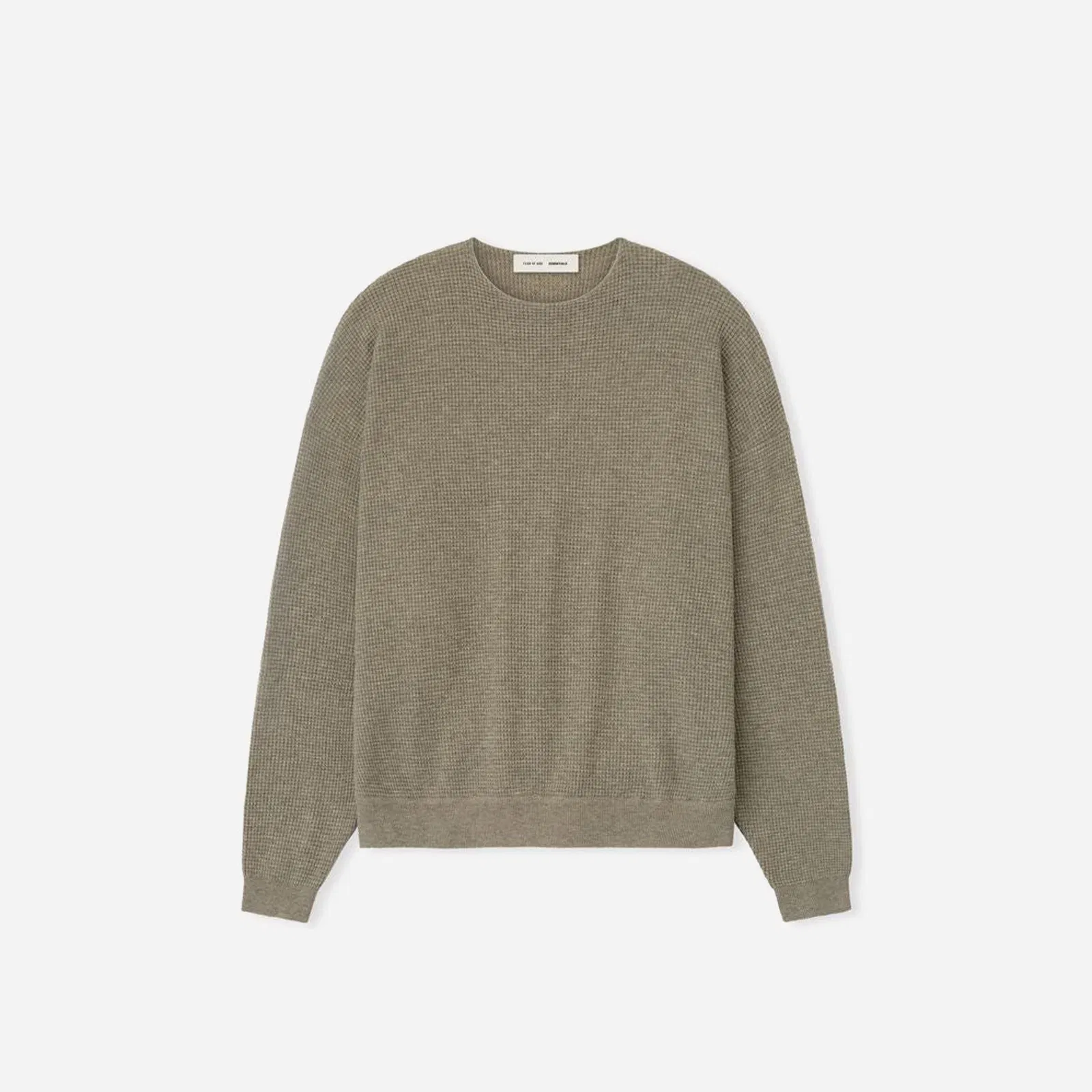 Fear Of God Essentials Waffle Crewneck 90s Sweater Hometown Heather