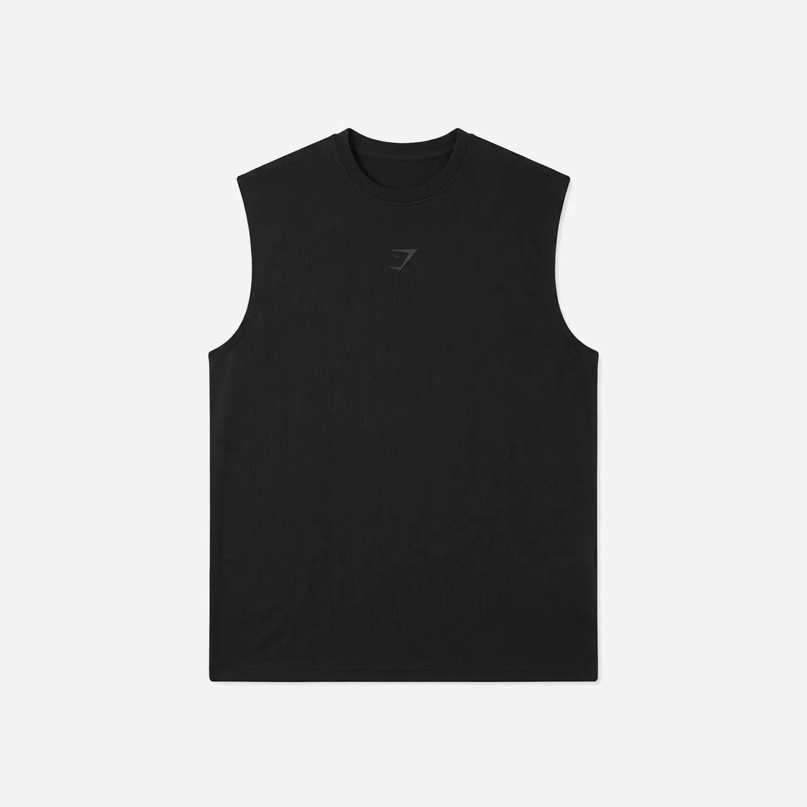 Gymshark Power Cut Off Tank Black/Asphalt Grey Oversized Fit