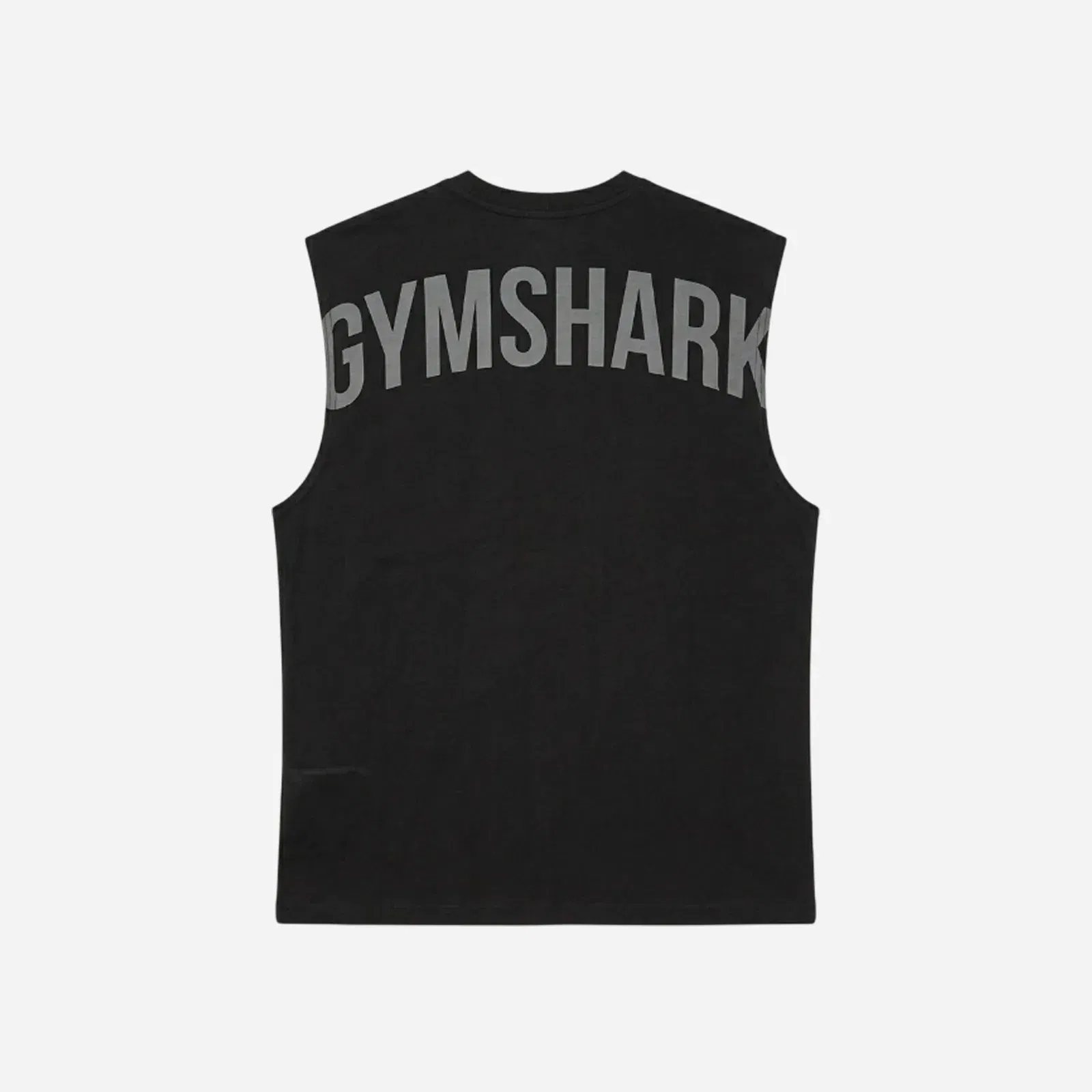 Gymshark Power Cut Off Tank Black/Asphalt Grey Oversized Fit