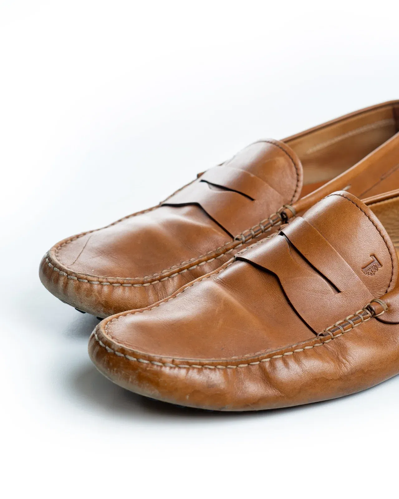 Tods Brown Leather Slip Loafers (UK 10)