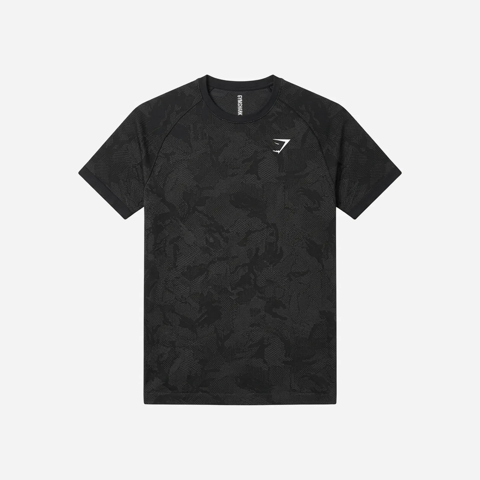 Gymshark Geo Seamless T-Shirt Slim Fit Black/Charcoal Grey