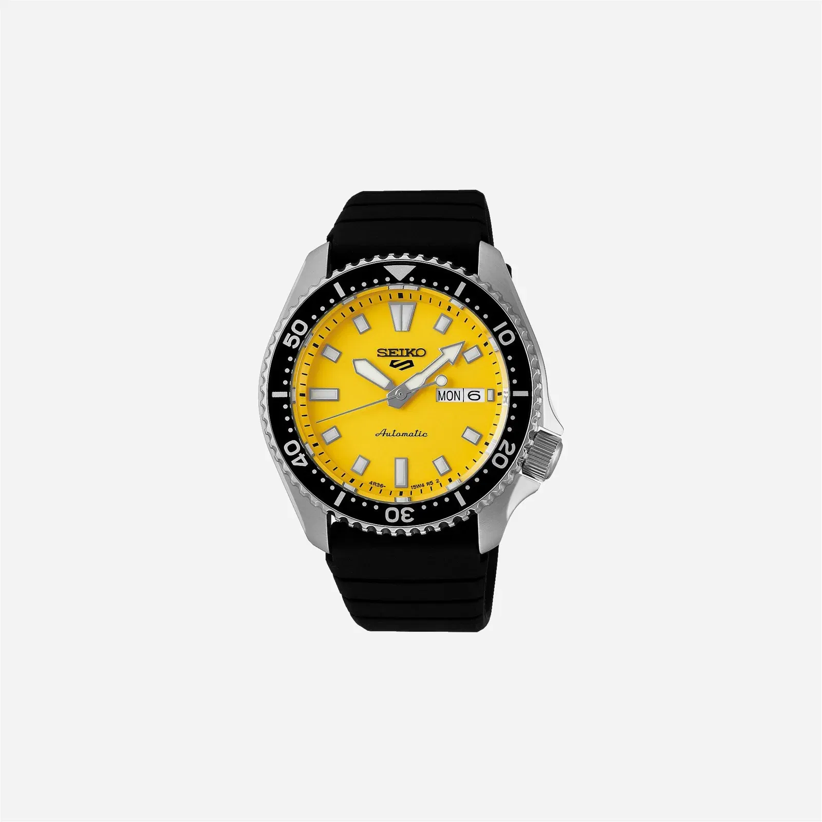 Seiko 5 Sports SKX Redux in Ki-iro Yellow Yellow Dial Silicon Strap Watch - SRPL87K1