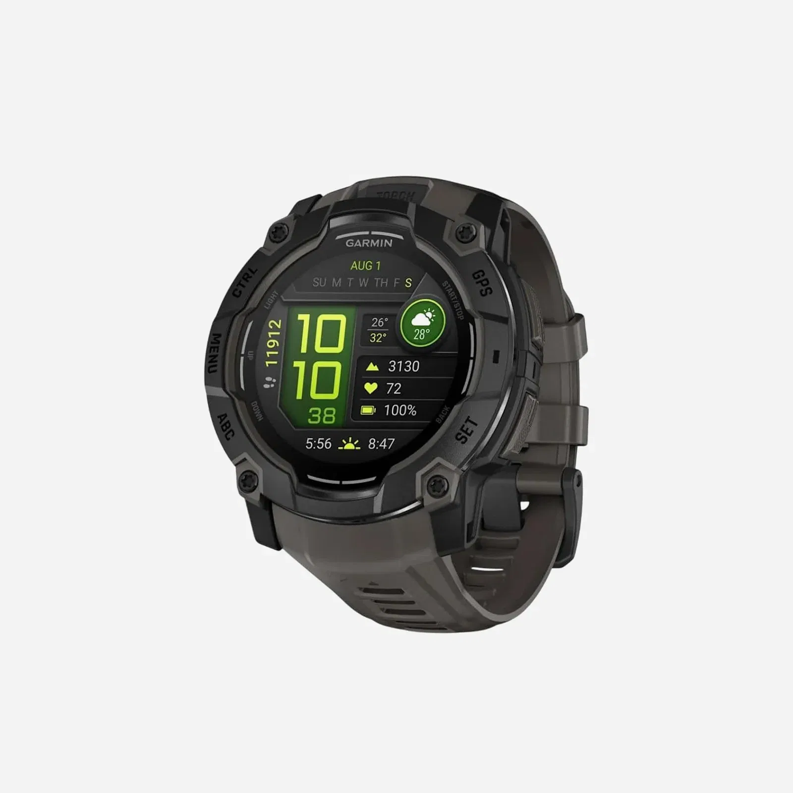 Garmin Instinct 3 50mm, Amoled Display, Rugged Outdoor GPS Smartwatch, Metal-Reinforced Bezel, Built-in Flashlight, Up to 18 Days of Battery Life, Charcoal