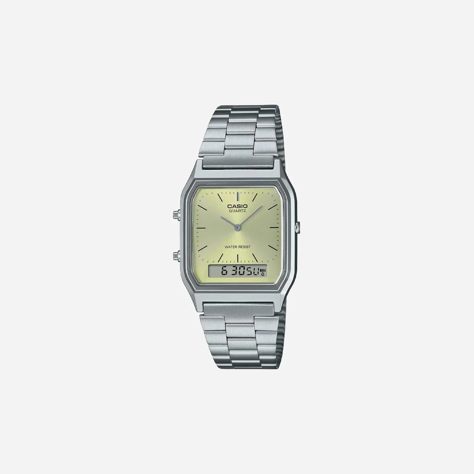 Casio Vintage AQ-230A-9AMQYDF Quartz Green Dial Analog-Digital Stainless