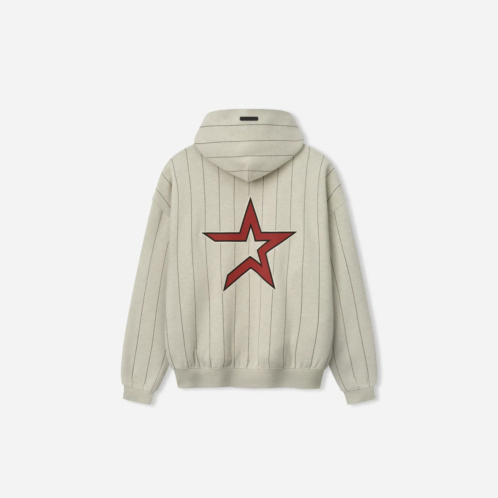 Fear Of God Essentials Astros Sport Hoodie Heather Stone W Black Pinstripes